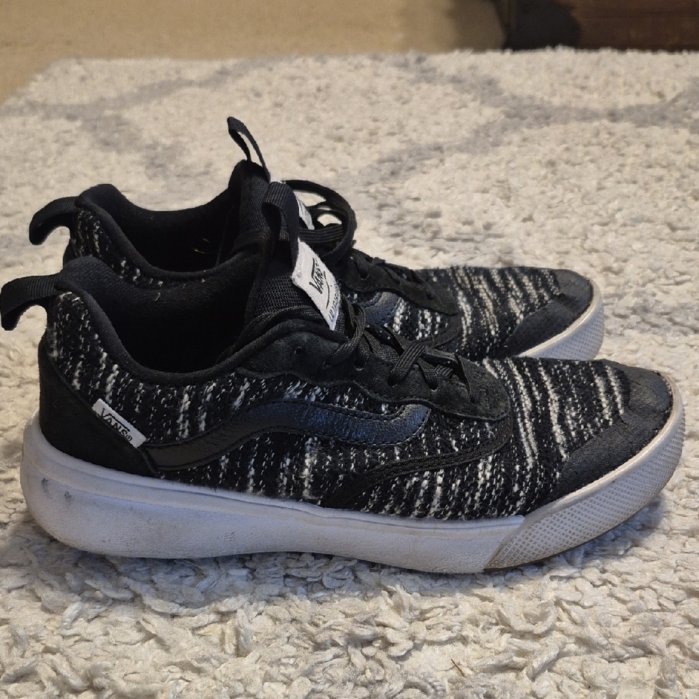 Vans Black and White Knit Sneakers
